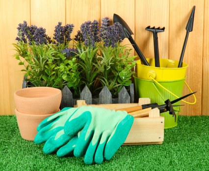 Maintenance of gardening equipment with safety checks and servicing